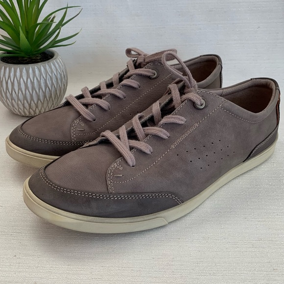 ECCO Soft Gray Leather Classic Long Lace Sneakers Men’s EU46 US12.5 - Picture 3 of 15